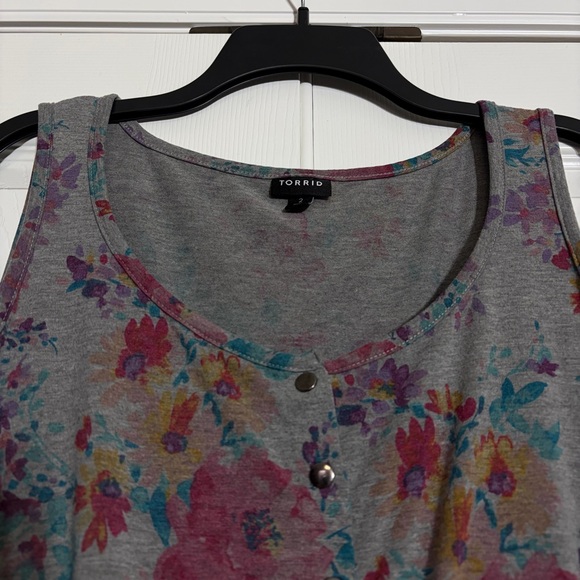 Torrid Fit & Flare Floral Tank Dress size 2 - Picture 3 of 8